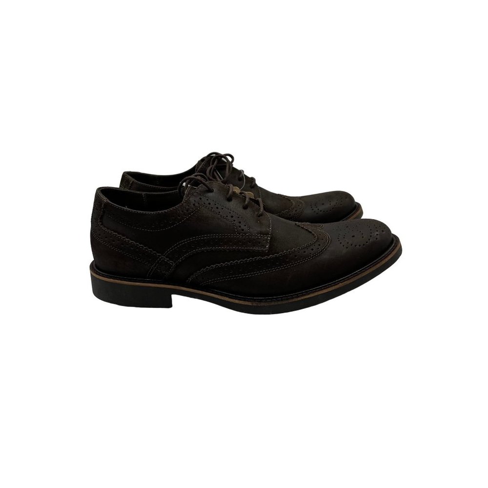 NEW Anatomic & Co Gel Leather Wingtip Shoes Brown Bulldog Cushioned Mens 7.5